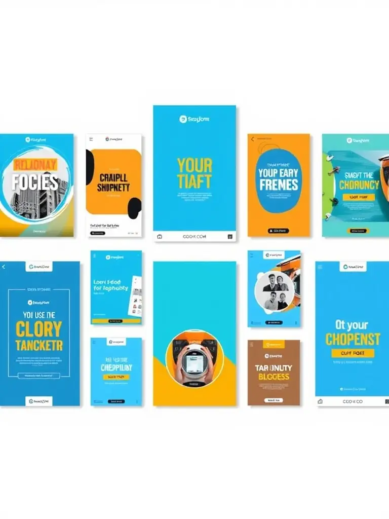 A vibrant collection of customizable digital templates for social media and marketing.